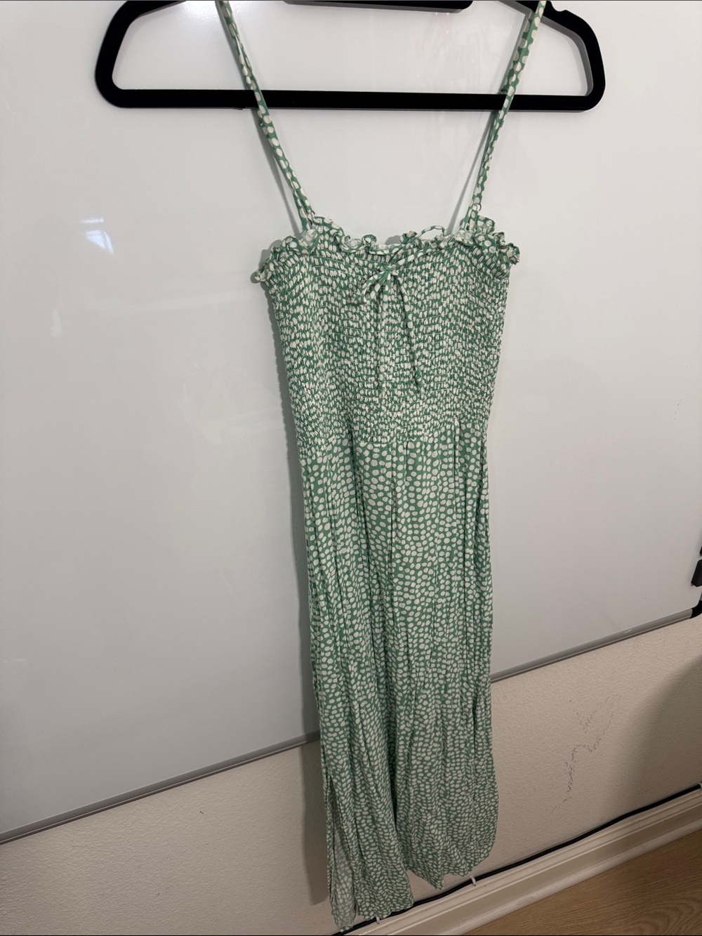 Skylar + Madison Mint Green Printed Smocked Midi Dress